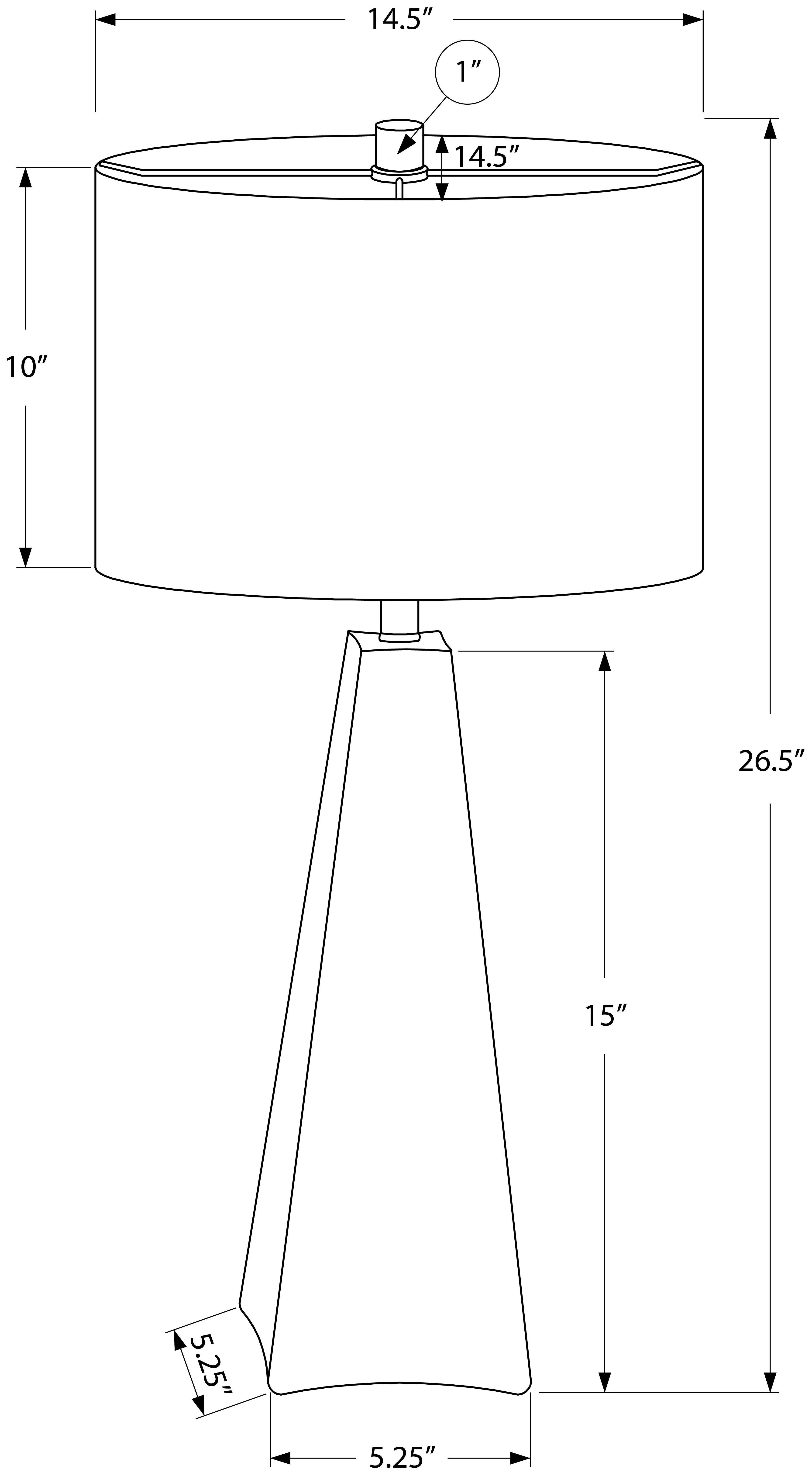 LIGHTING – 27"H TABLE LAMP BLACK RESIN / BEIGE SHADE # I 9726