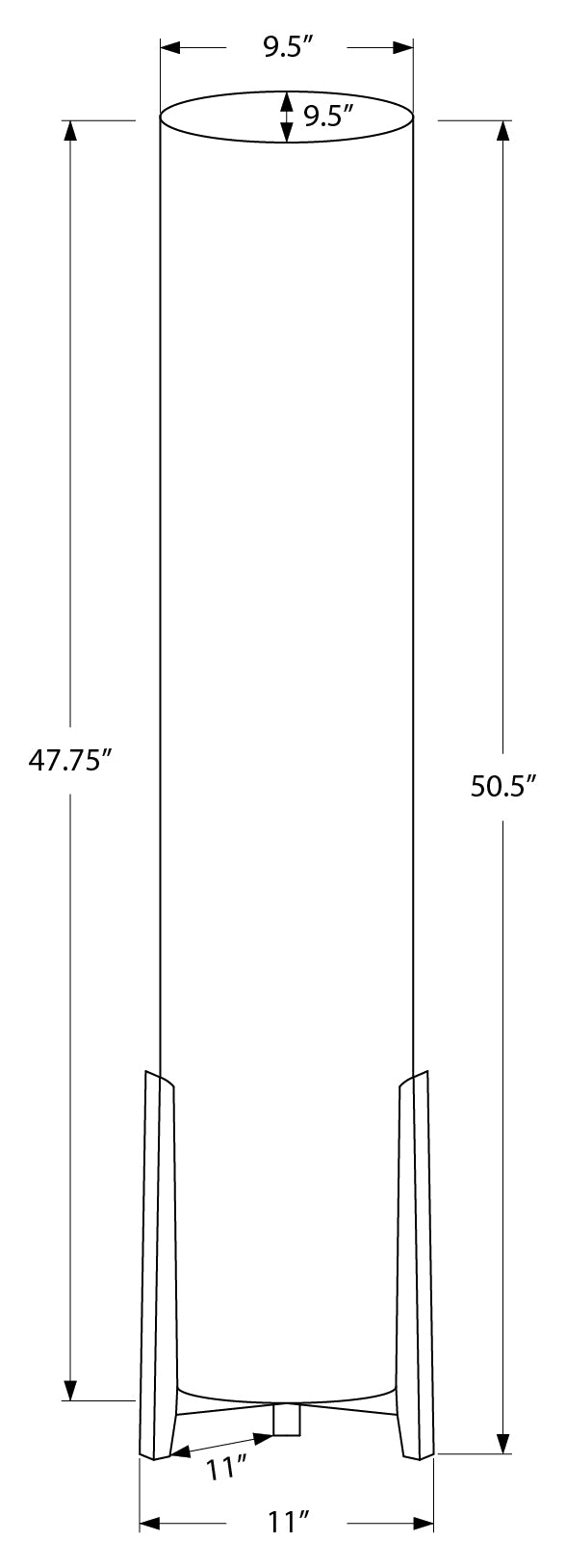 LIGHTING – 50"H FLOOR LAMP WOOD LOOK BASE / IVORY # I 9755