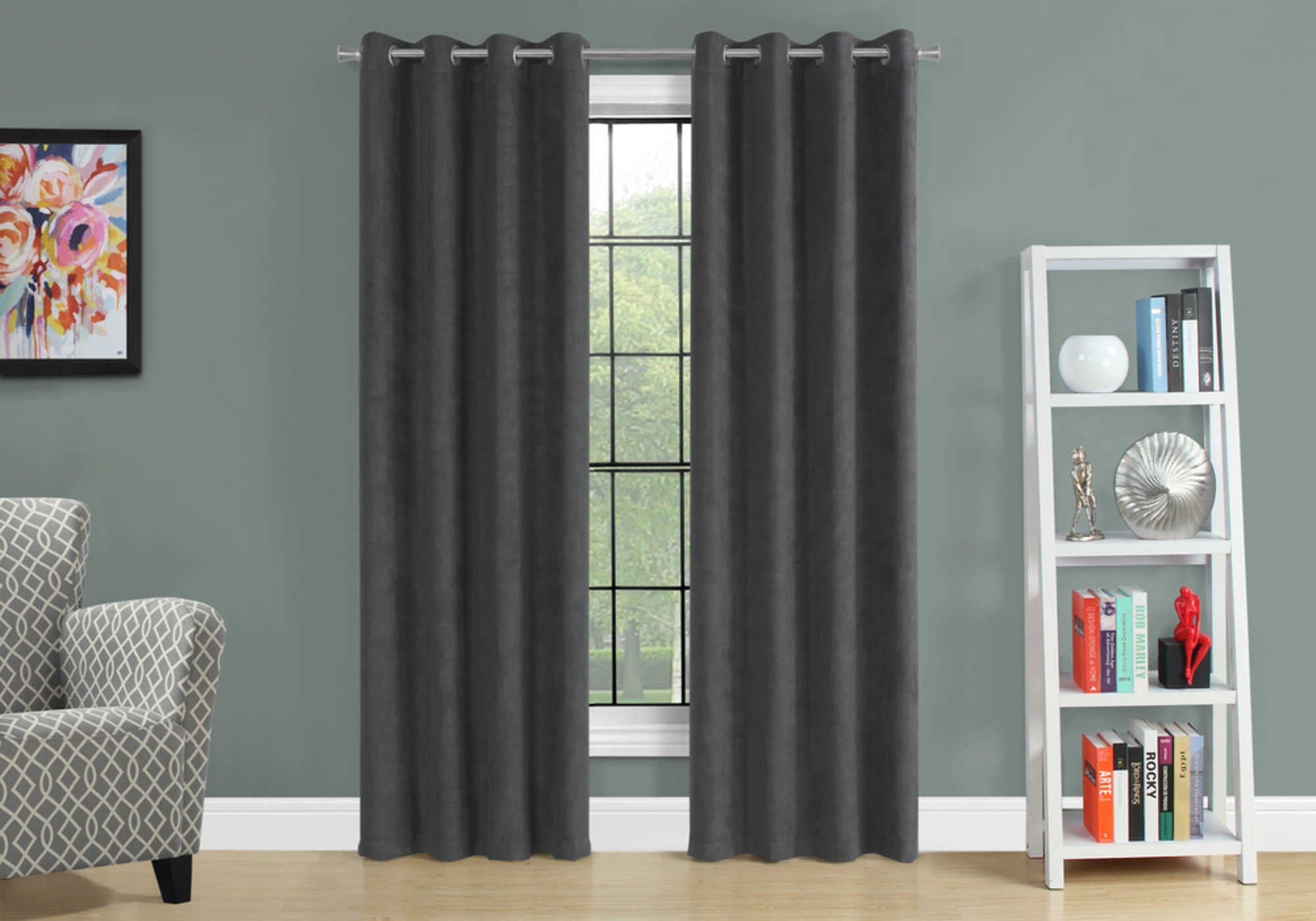 CURTAIN PANEL - 2PCS / 54"W X 84"H GREY ROOM DARKENING # I 9803