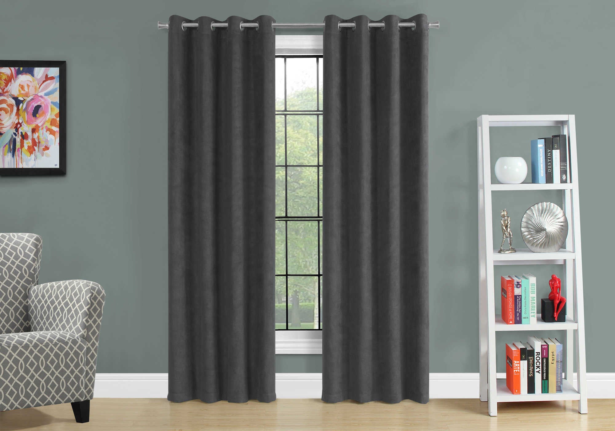 PANNEAU DE RIDEAU – 2 PIÈCES / 137 cm L X 241 cm H GRIS OCCULTANT N° I 9804