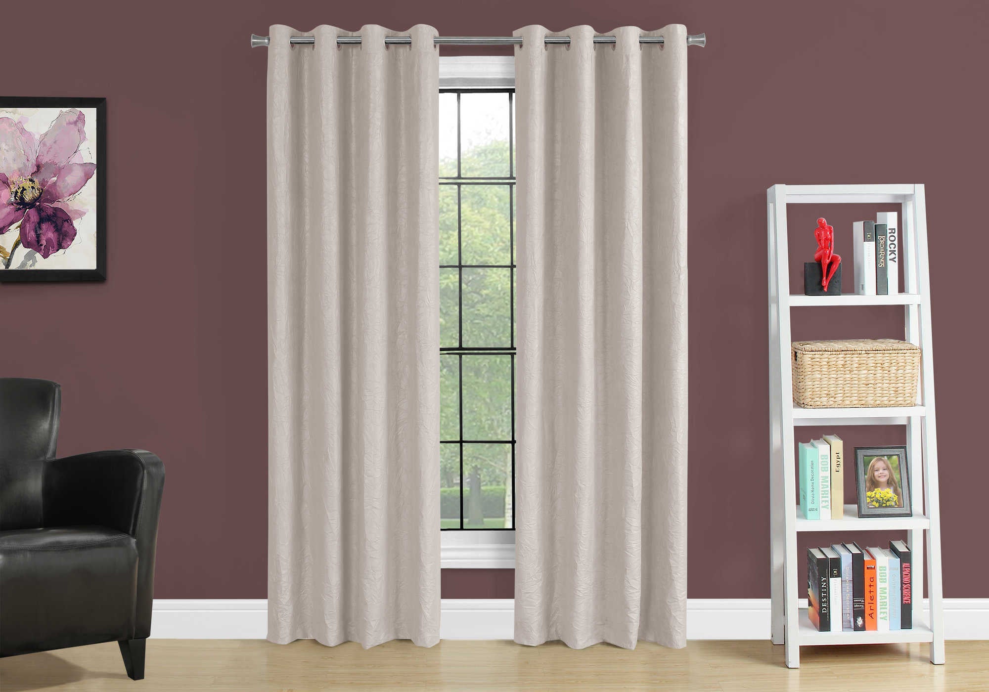 CURTAIN PANEL - 2PCS / 52"W X 84"H IVORY ROOM DARKENING # I 9817