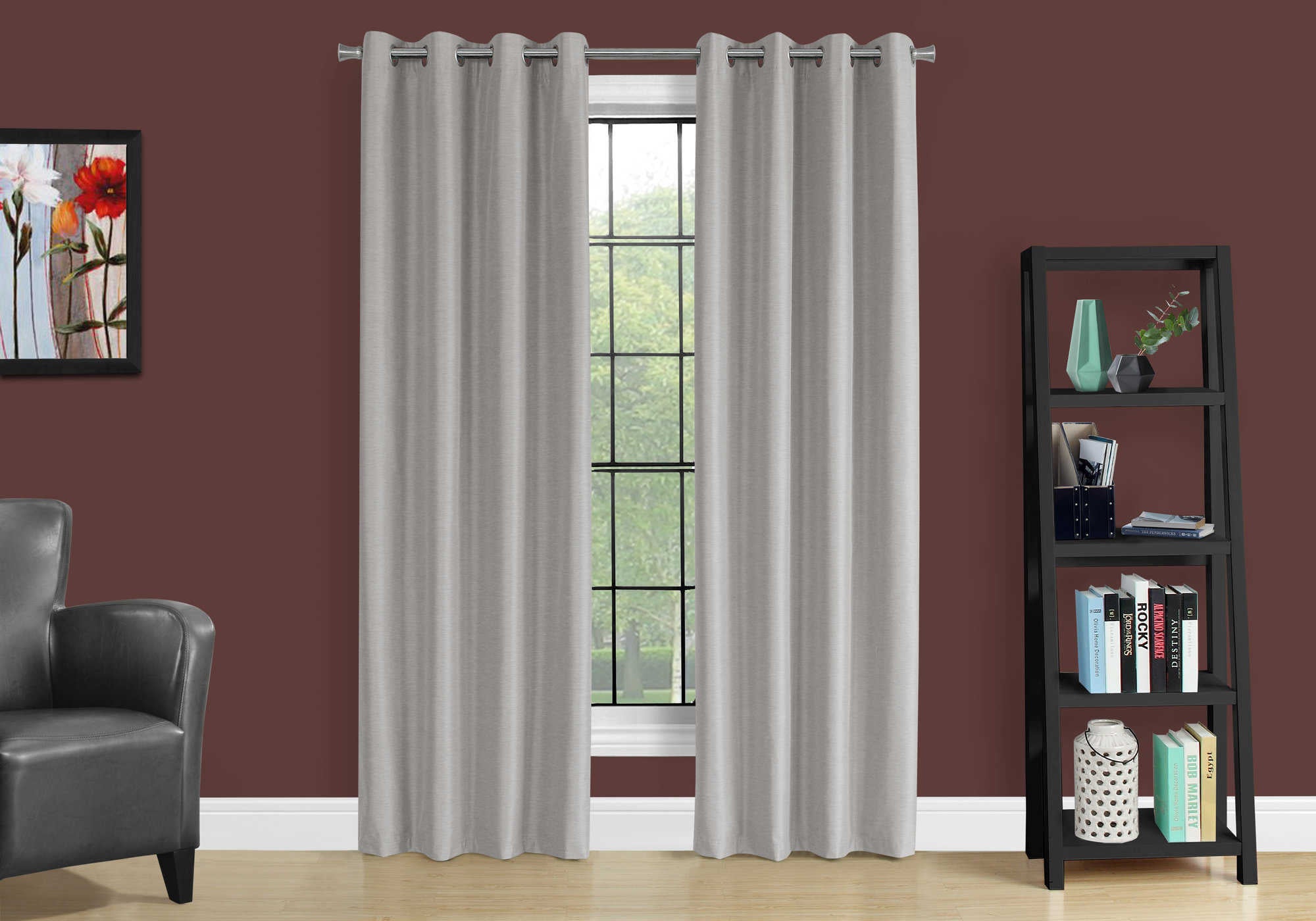 CURTAIN PANEL - 2PCS / 52"W X 95"H SILVER SOLID BLACKOUT # I 9836