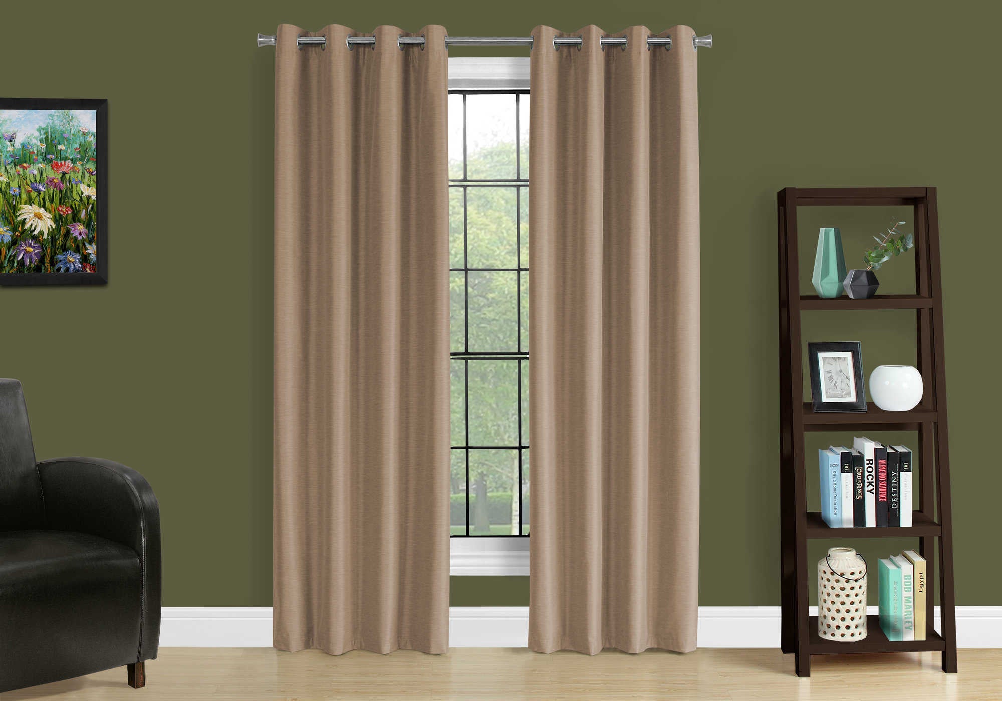 CURTAIN PANEL - 2PCS / 52"W X 84"H BROWN SOLID BLACKOUT # I 9838