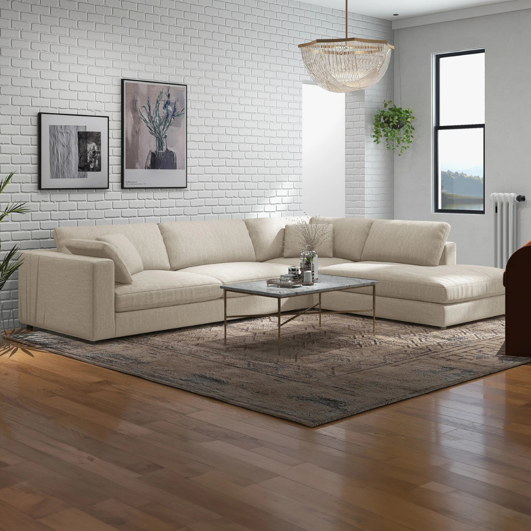 Joelle – Sofa Sectional – Beige Fabric