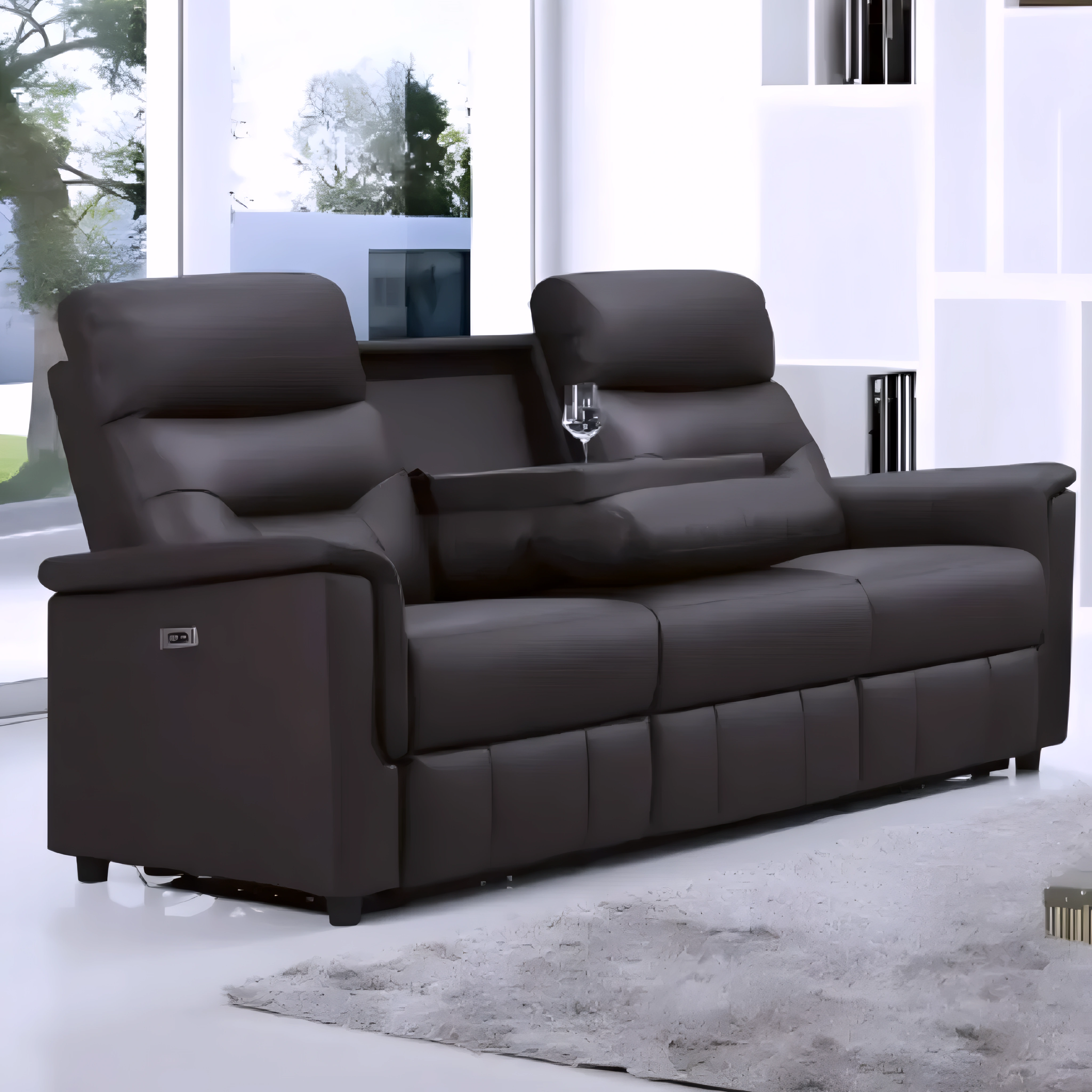 Kargus – Power Recliner Set – Genuine Leather – Espresso