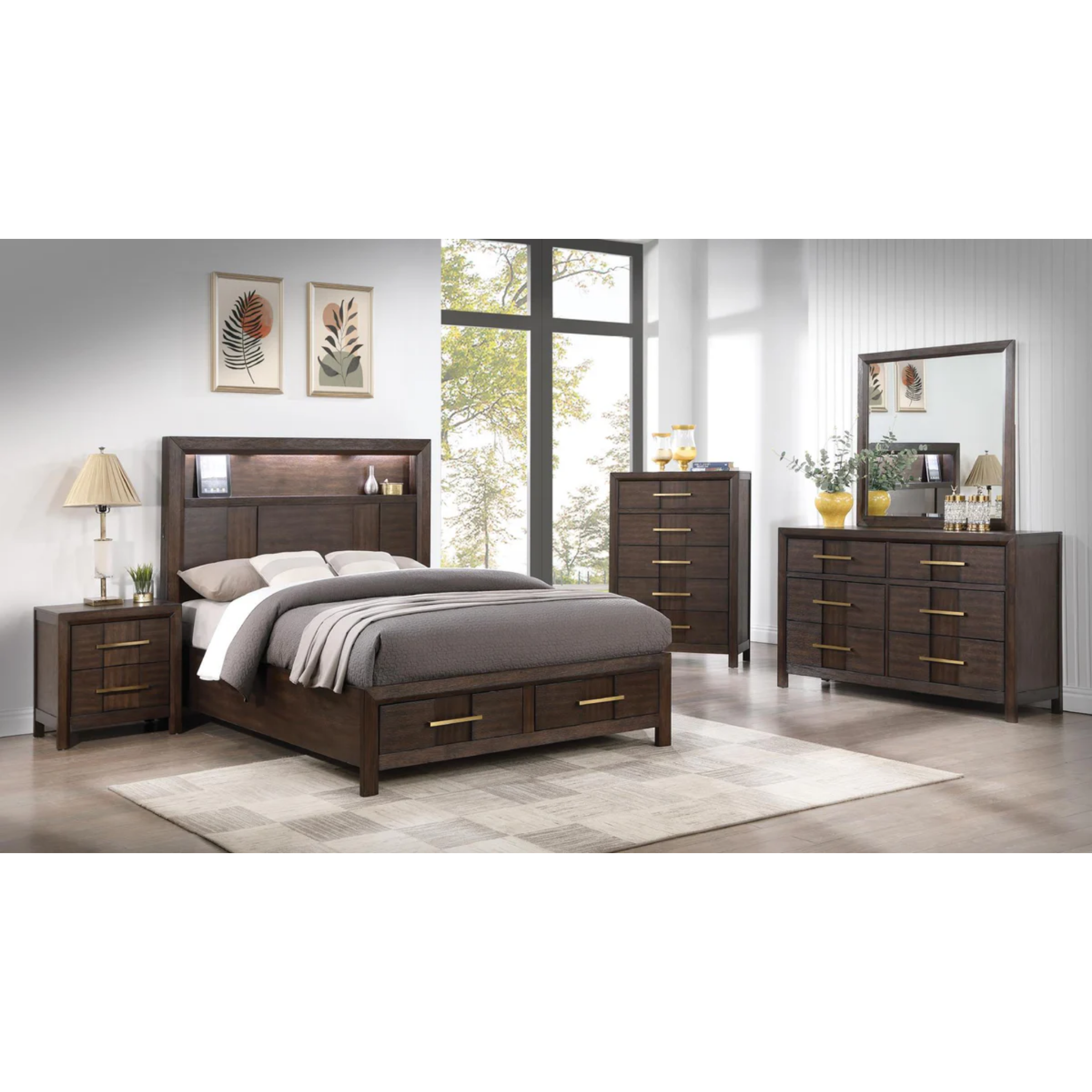 Queen Bedroom Set – Kenzo Walnut