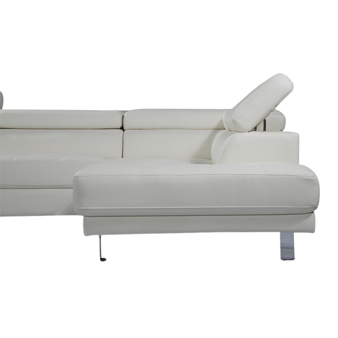 Kivo – Canapé Sectionnel – Simili Cuir Blanc