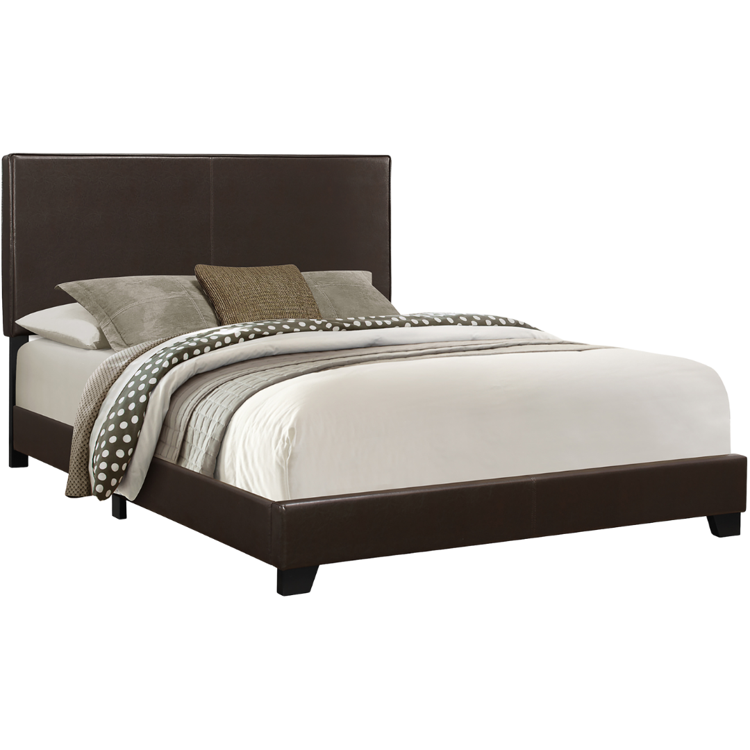Lexden – Queen Bed – PU (Dark Brown)