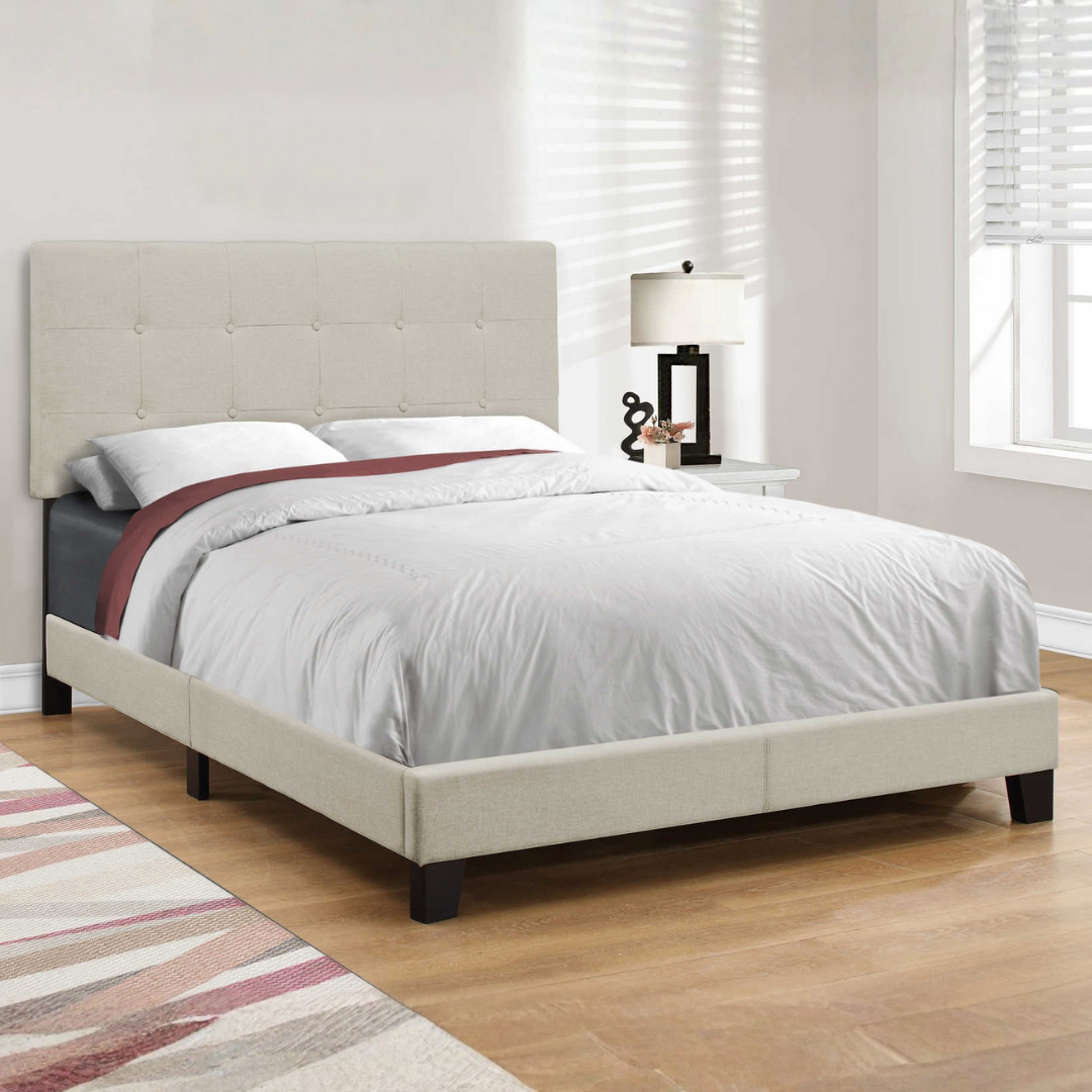 Lindra – Lit Double – Tissu (Lin Beige)