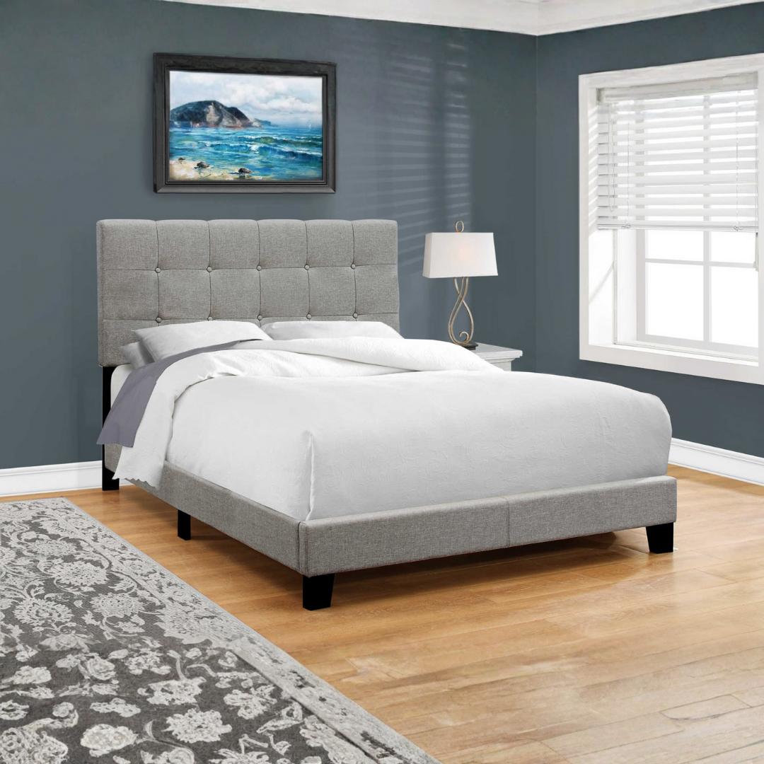 Lindra – Lit double – Tissu (Lin gris)