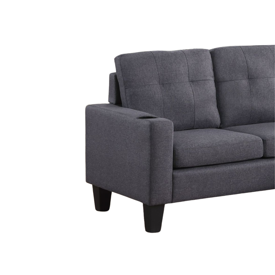 Liora – Reversible Sofa Sectional – Grey Fabric