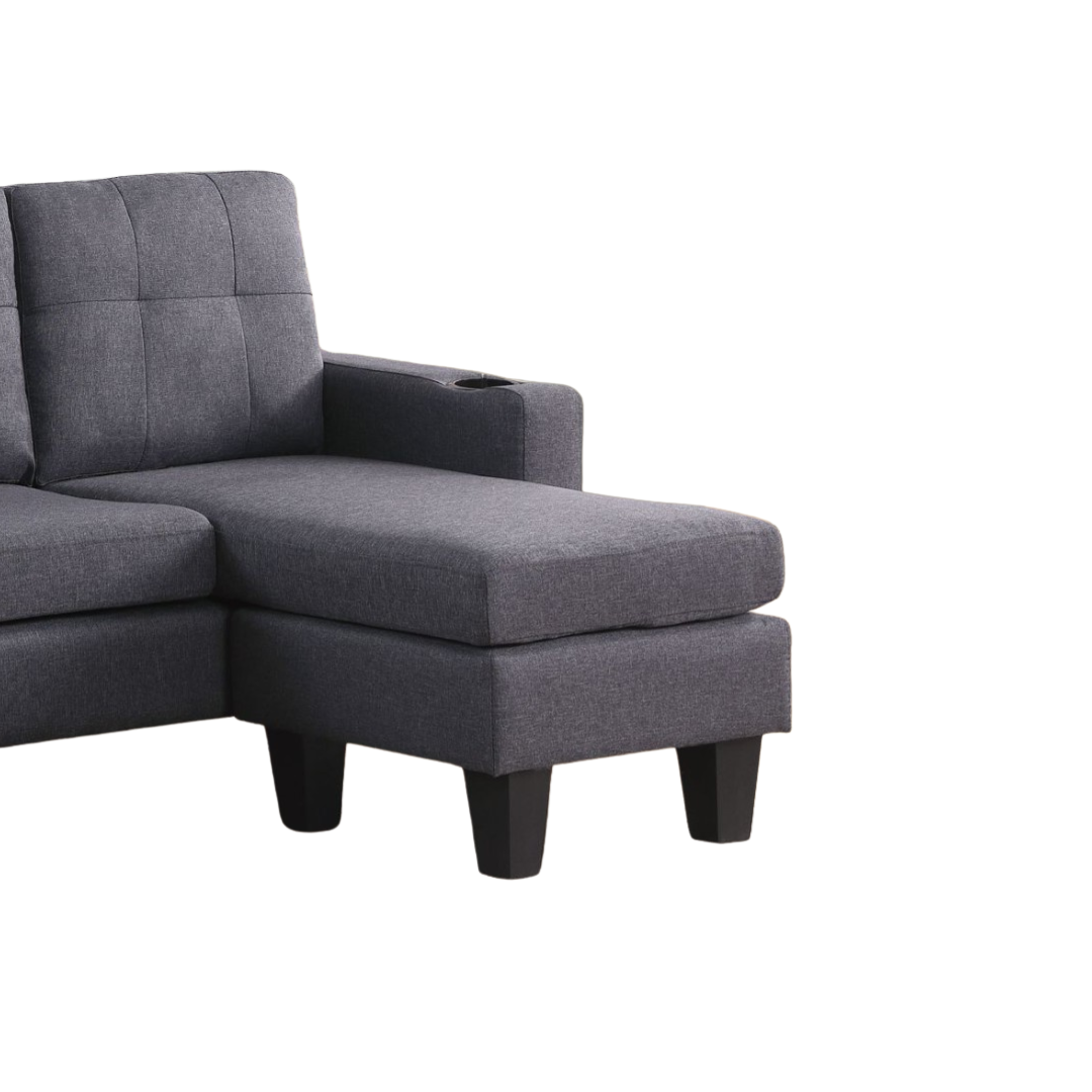 Liora – Reversible Sofa Sectional – Grey Fabric