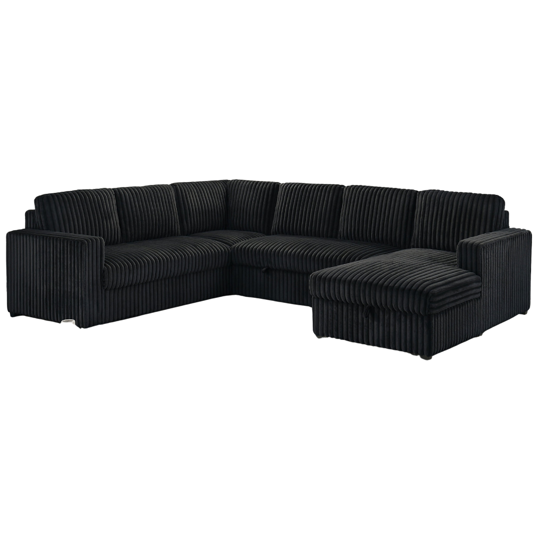 Lirven – Canapé-lit d'angle – Noir