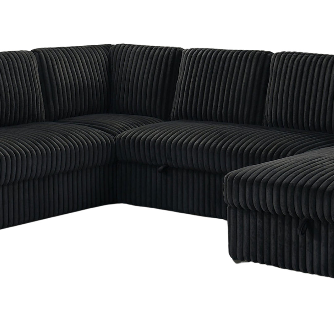 Lirven – Canapé-lit d'angle – Noir