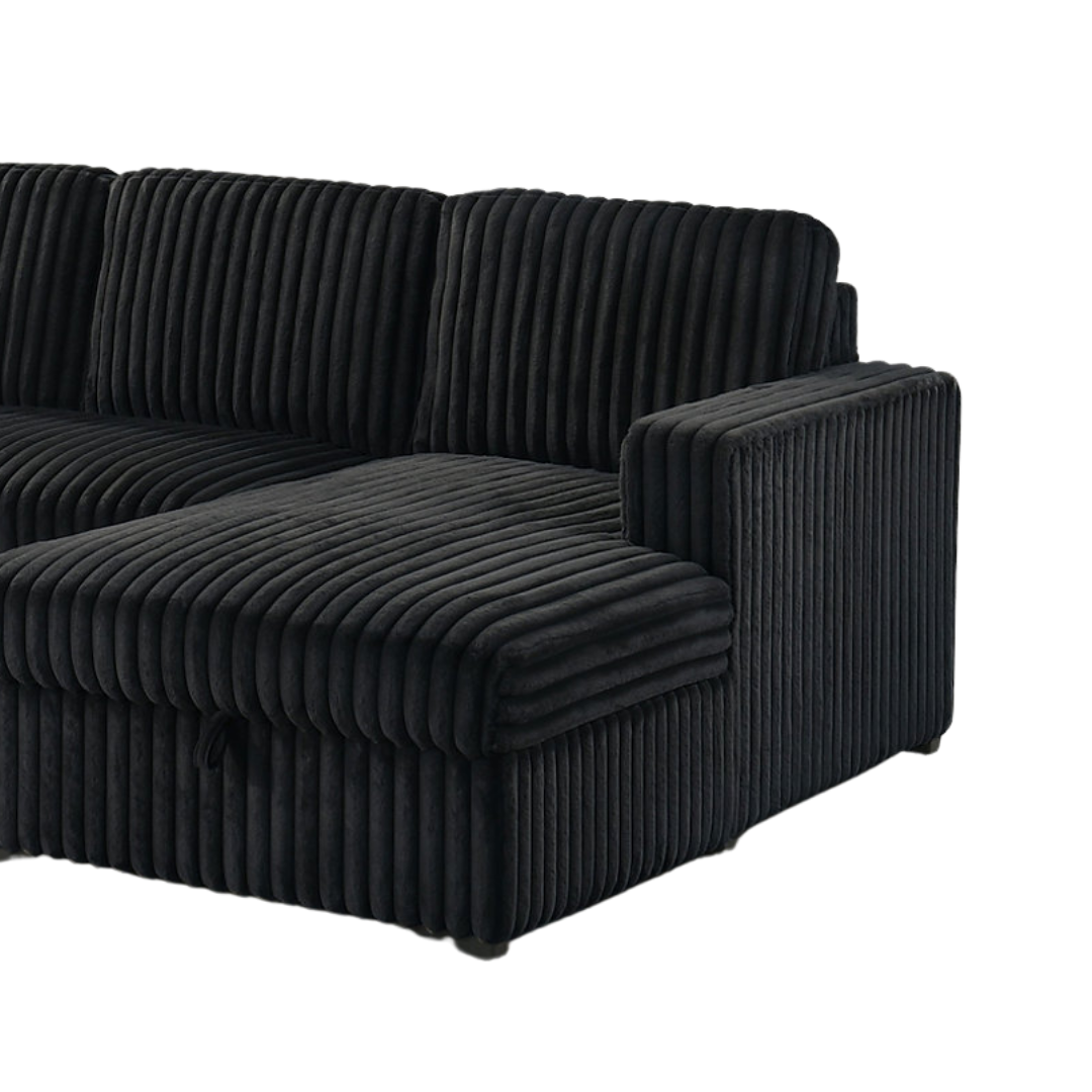 Lirven – Canapé-lit d'angle – Noir