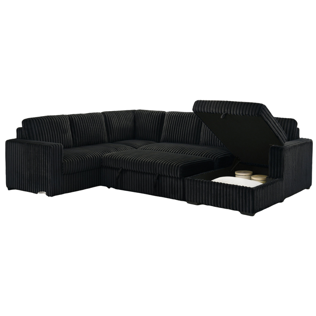 Lirven – Canapé-lit d'angle – Noir