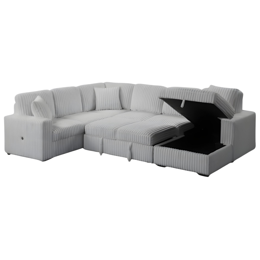 Lirven – Canapé-lit d'angle – Gris