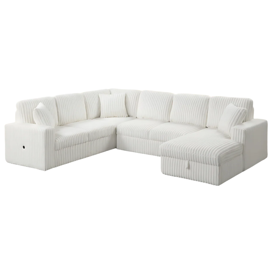 Lirven – Canapé-lit d'angle – Blanc