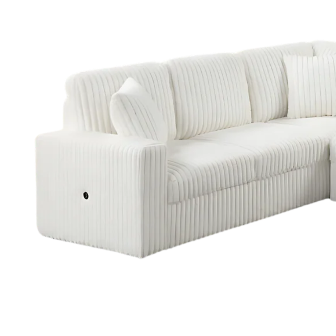 Lirven – Canapé-lit d'angle – Blanc