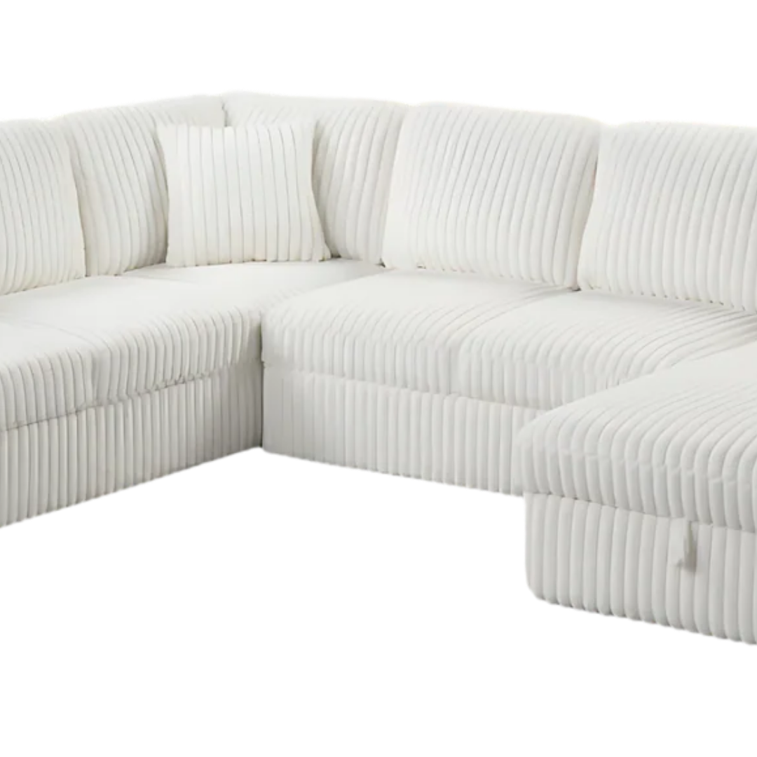 Lirven – Canapé-lit d'angle – Blanc