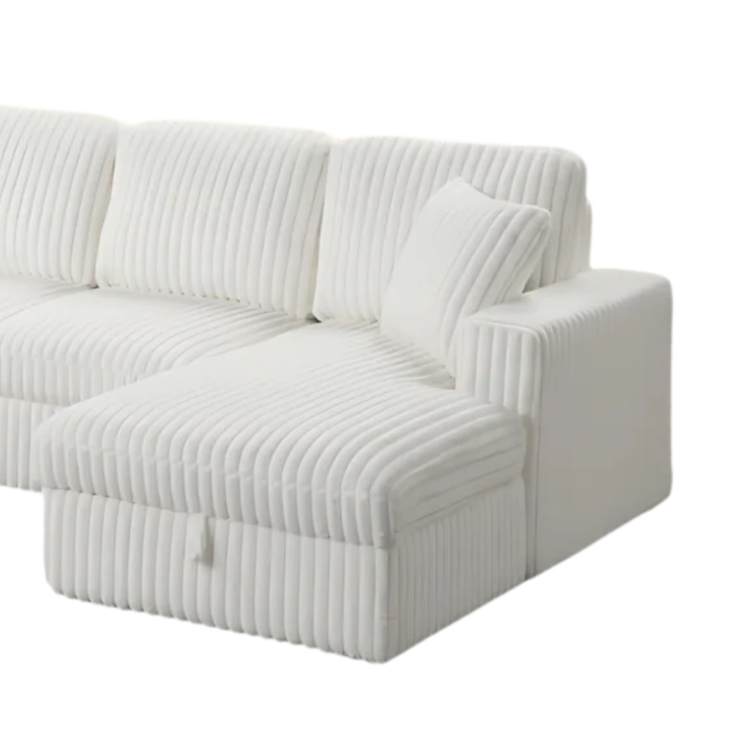 Lirven – Canapé-lit d'angle – Blanc