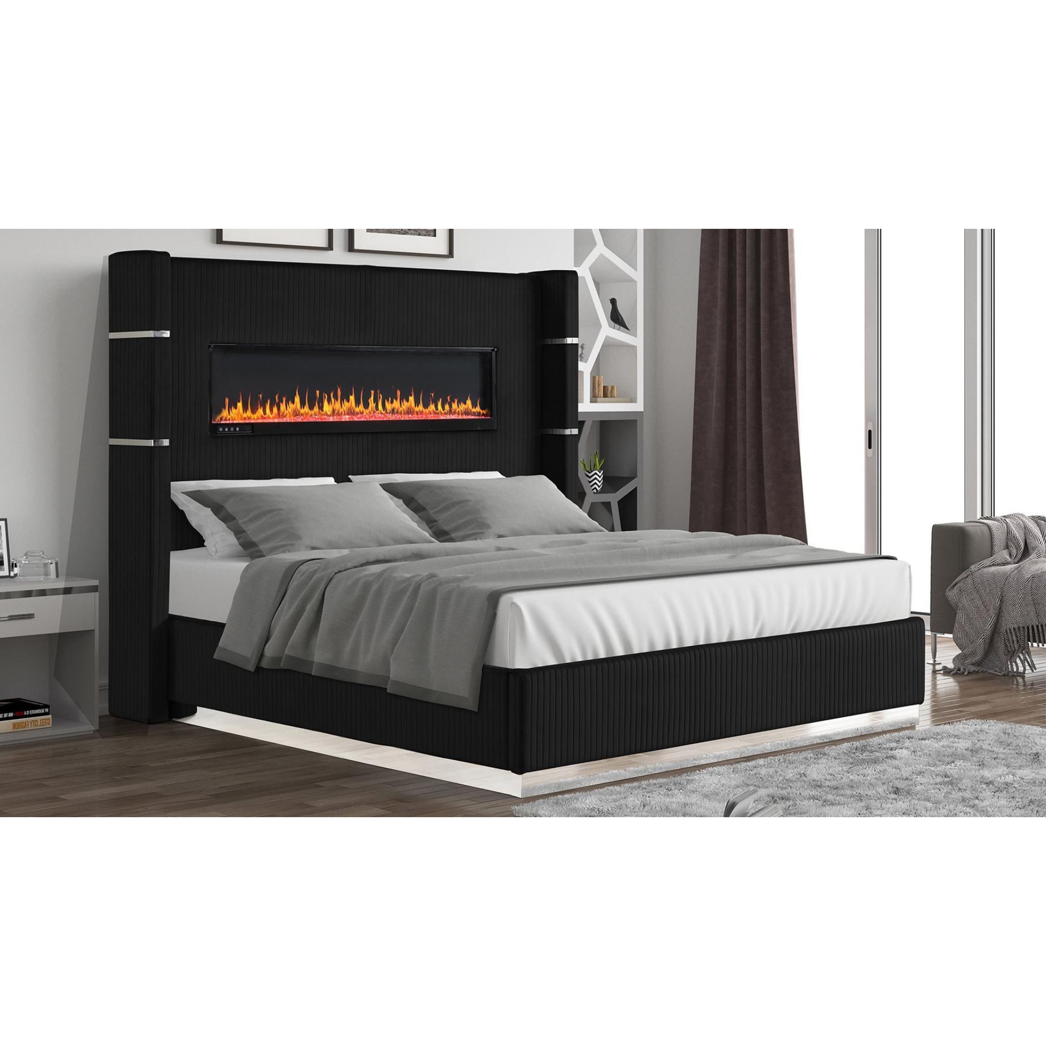 King Bed - LIZELLE FIREPLACE BED