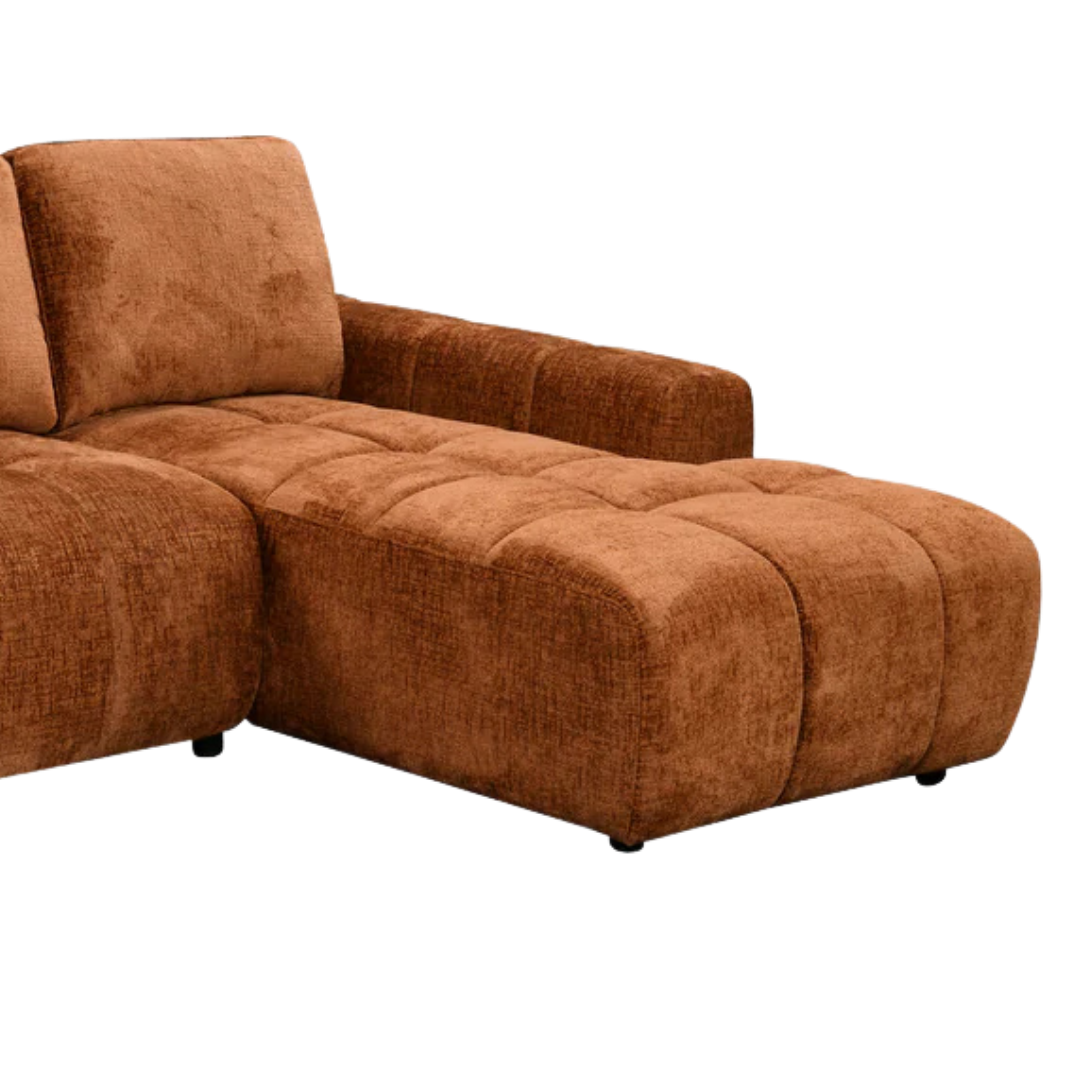Lomira – Canapé-lit d'angle – Méridienne droite – Orange
