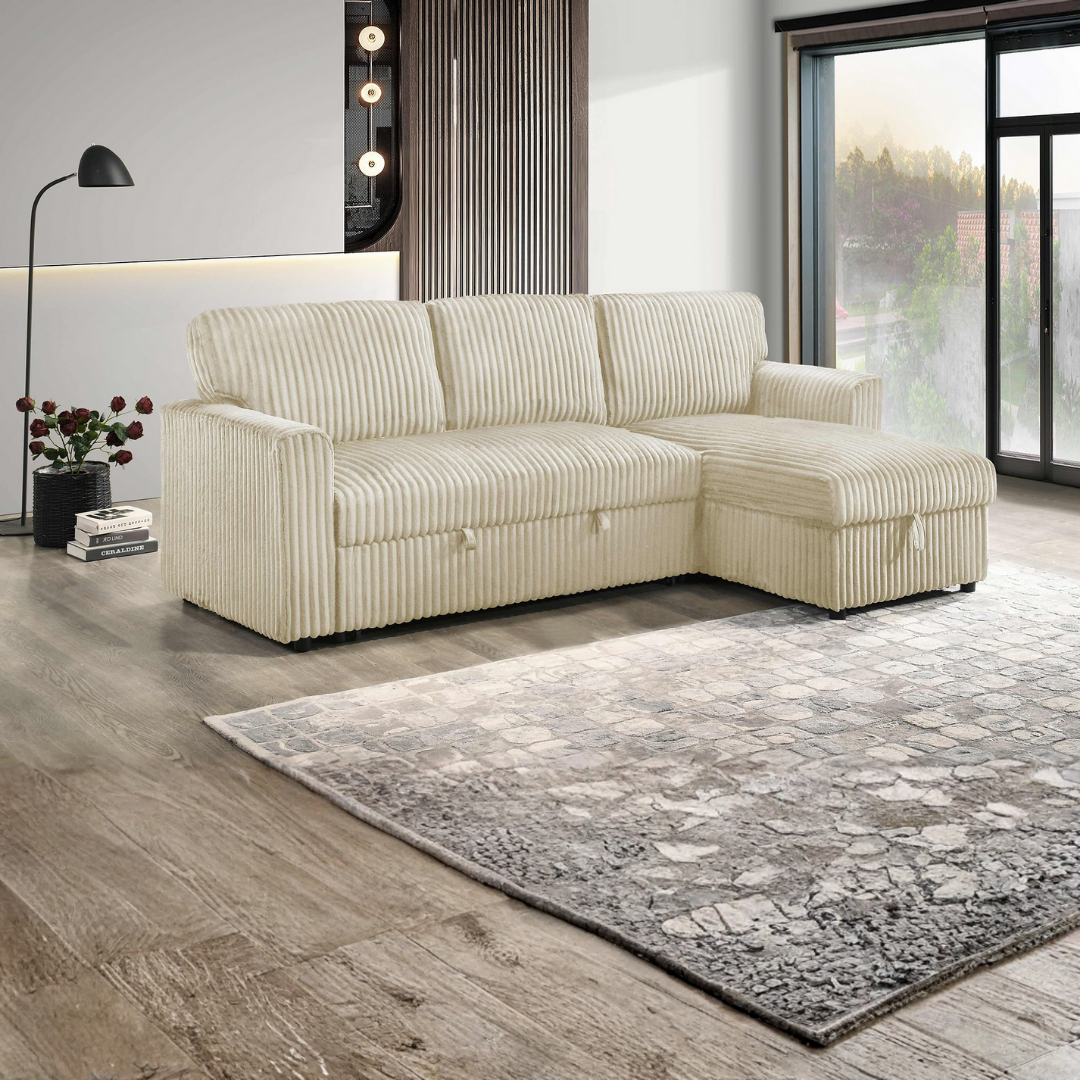 Loremo – Reversible Sofa Bed Sectional – Cream
