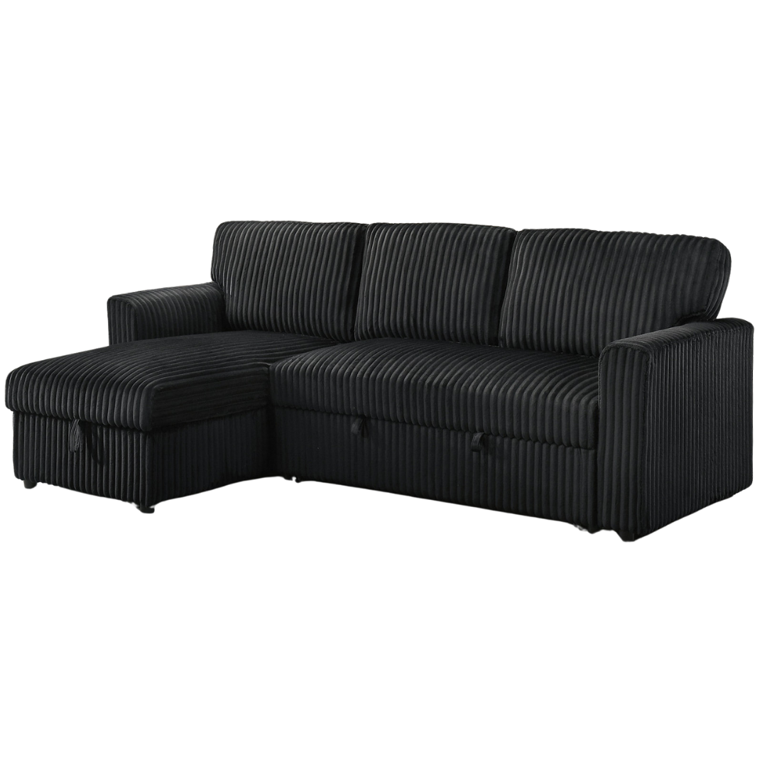 Loremo – Canapé-lit d'angle réversible – Noir