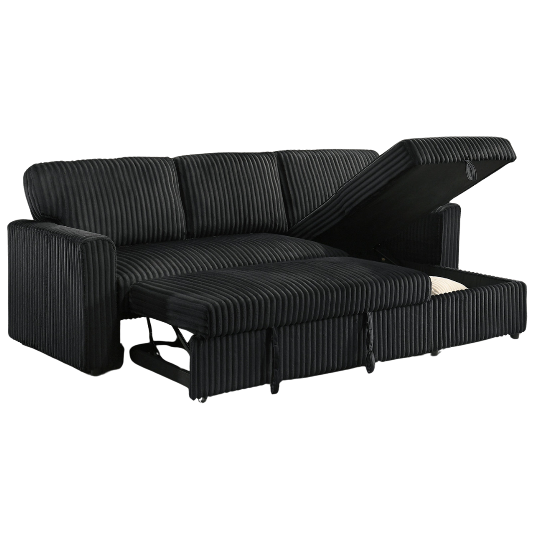 Loremo – Canapé-lit d'angle réversible – Noir