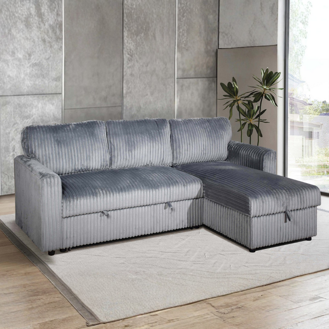 Loremo – Reversible Sofa Bed Sectional – Grey