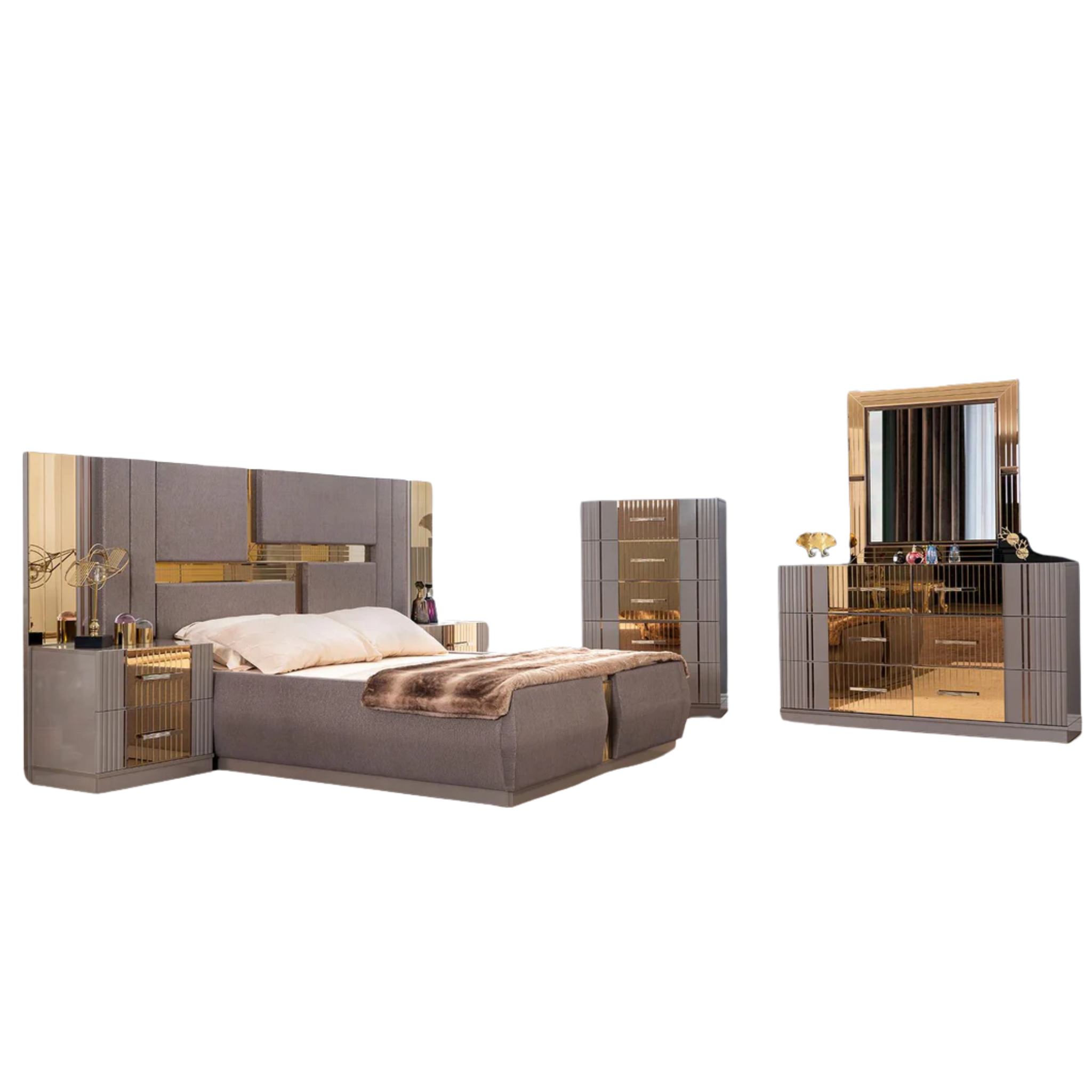 Queen Bedroom Set – Lorenzo Silver