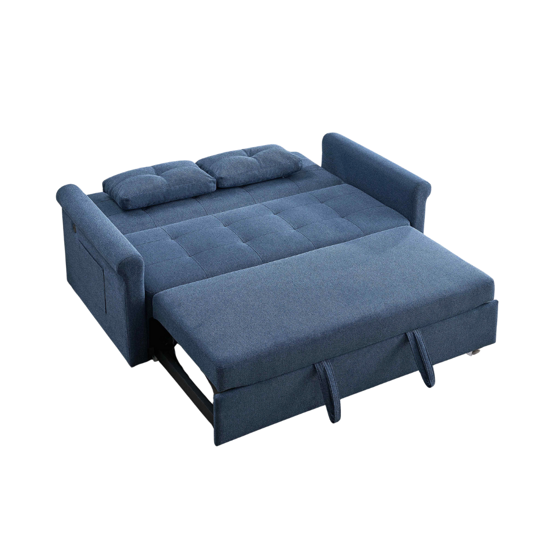 Loriva – Canapé-lit – Bleu ardoise – 163 cm