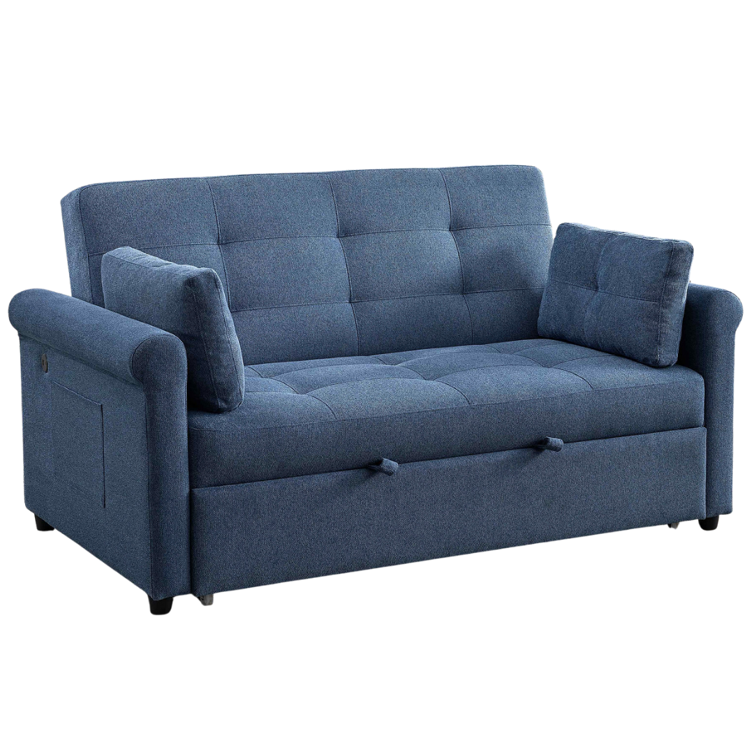 Loriva – Canapé-lit – Bleu ardoise – 178 cm