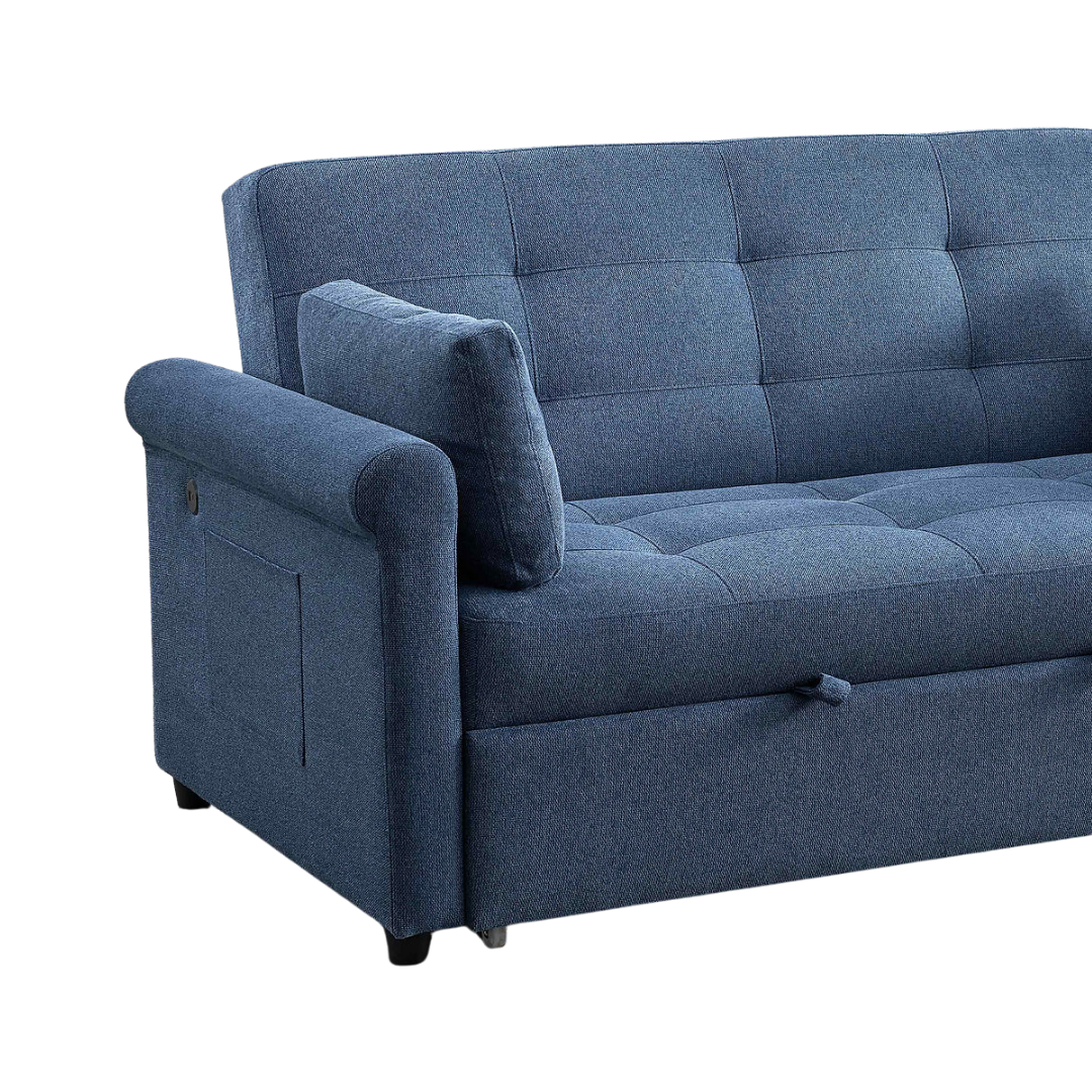 Loriva – Canapé-lit – Bleu ardoise – 178 cm