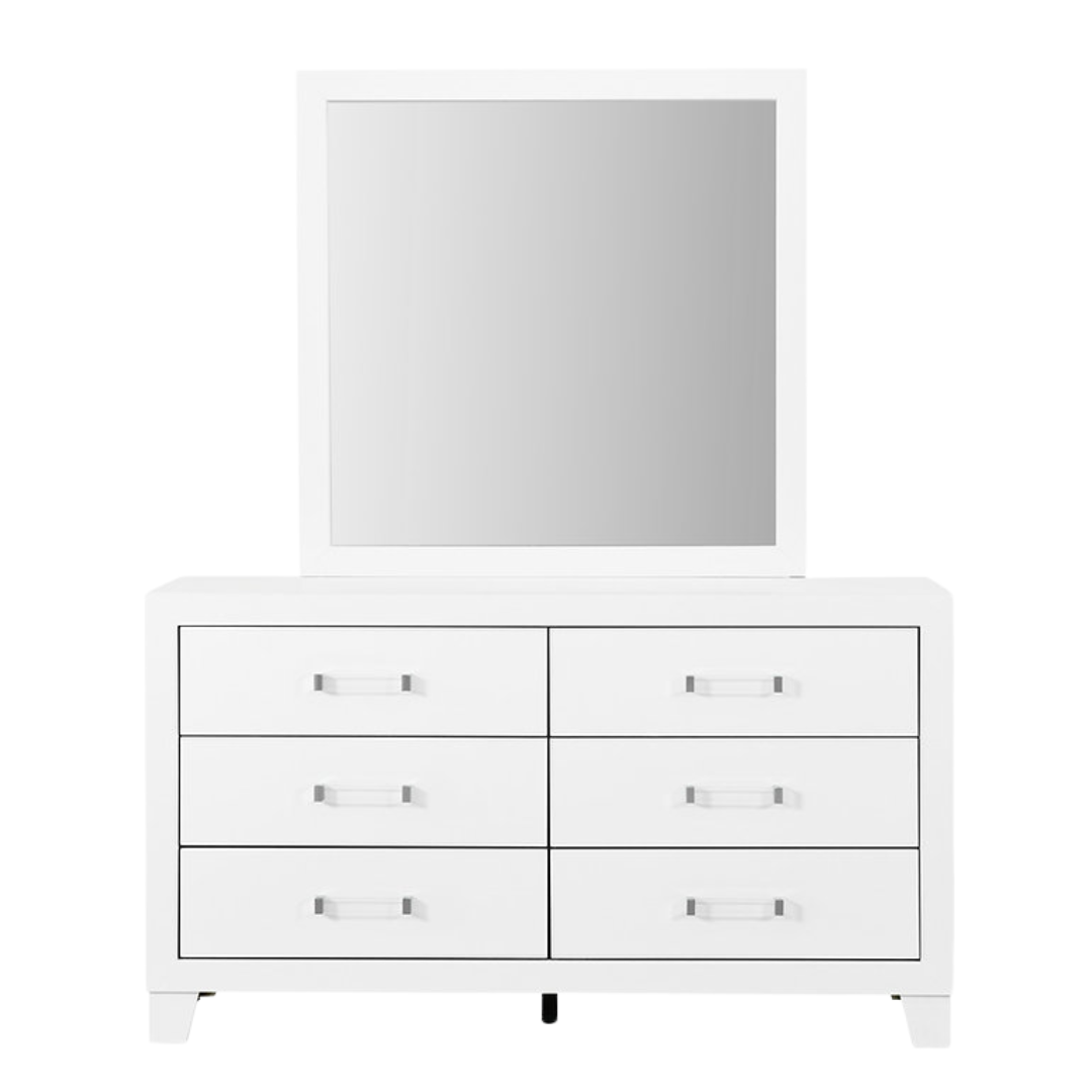Ivoria – Commode 6 tiroirs avec miroir – Blanche