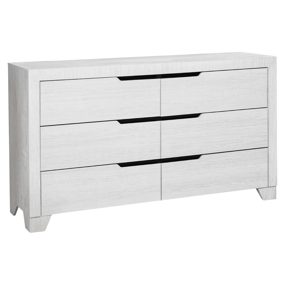 Ensemble chambre Lumera queen 6 pièces blanc PU avec tête de lit LED intégrée – Bonito Montréal