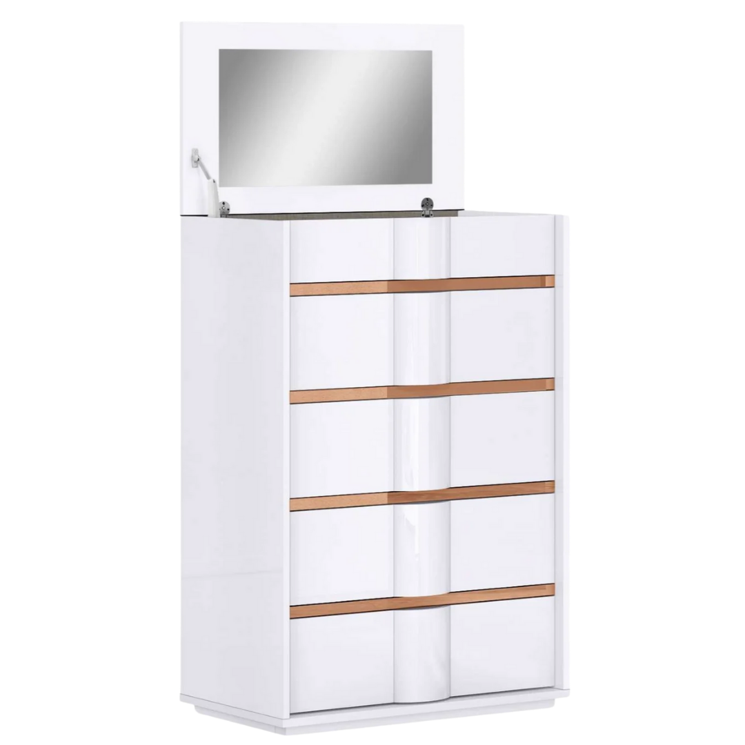 Lumira – Ensemble de chambre à coucher – King – Blanc/Or
