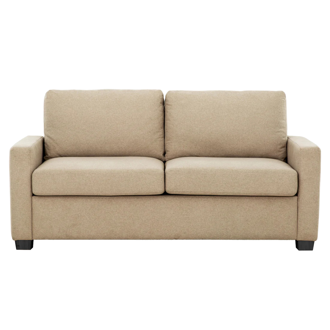 Lunaro – Canapé-lit convertible avec matelas à mémoire de forme et port USB – Beige lin