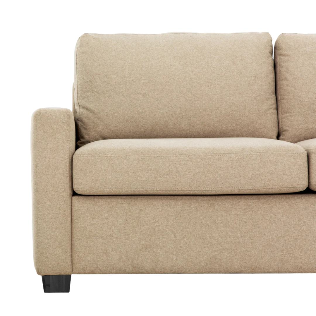 Lunaro – Canapé-lit convertible avec matelas à mémoire de forme et port USB – Beige lin