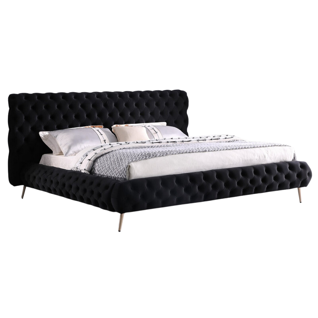 Luxorin – Queen Bed – Velvet (Black)