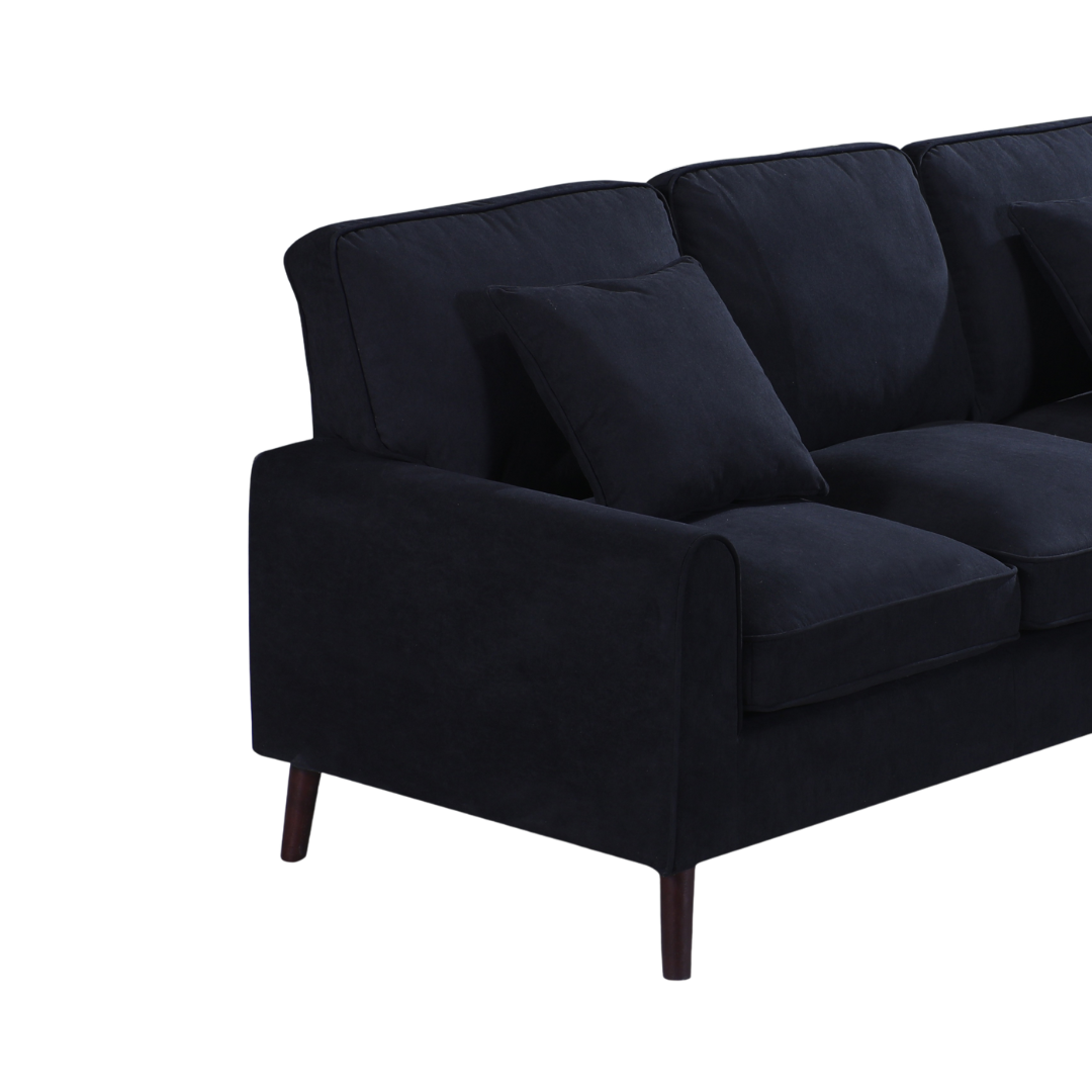 Merano – Reversible Sofa Sectional – Black Velvet