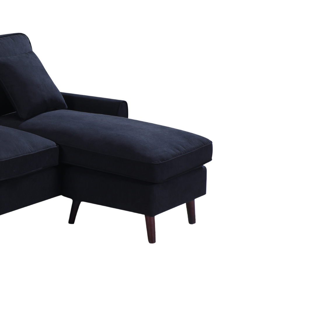 Merano – Reversible Sofa Sectional – Black Velvet