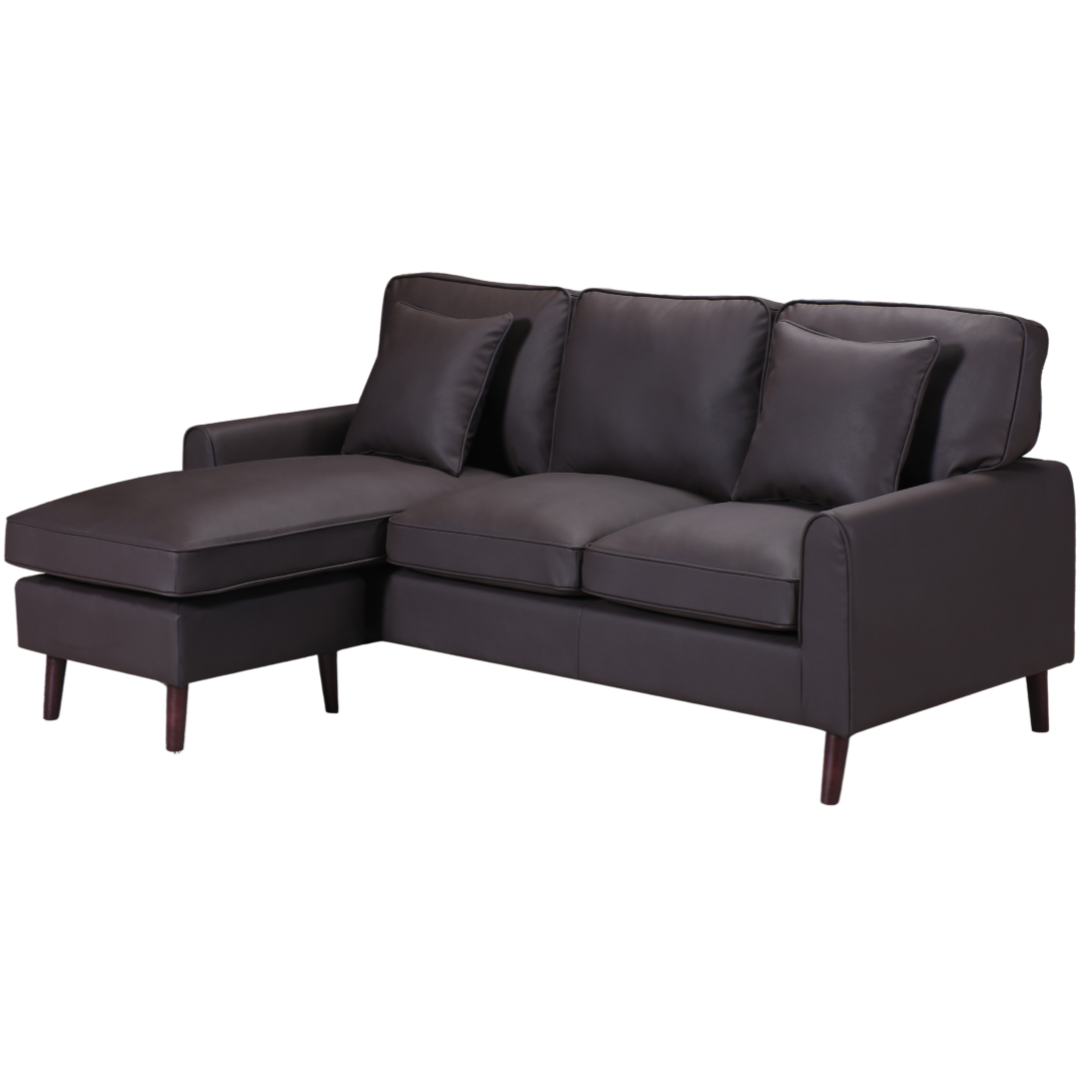 Merano – Reversible Sofa Sectional – Brown Faux Leather