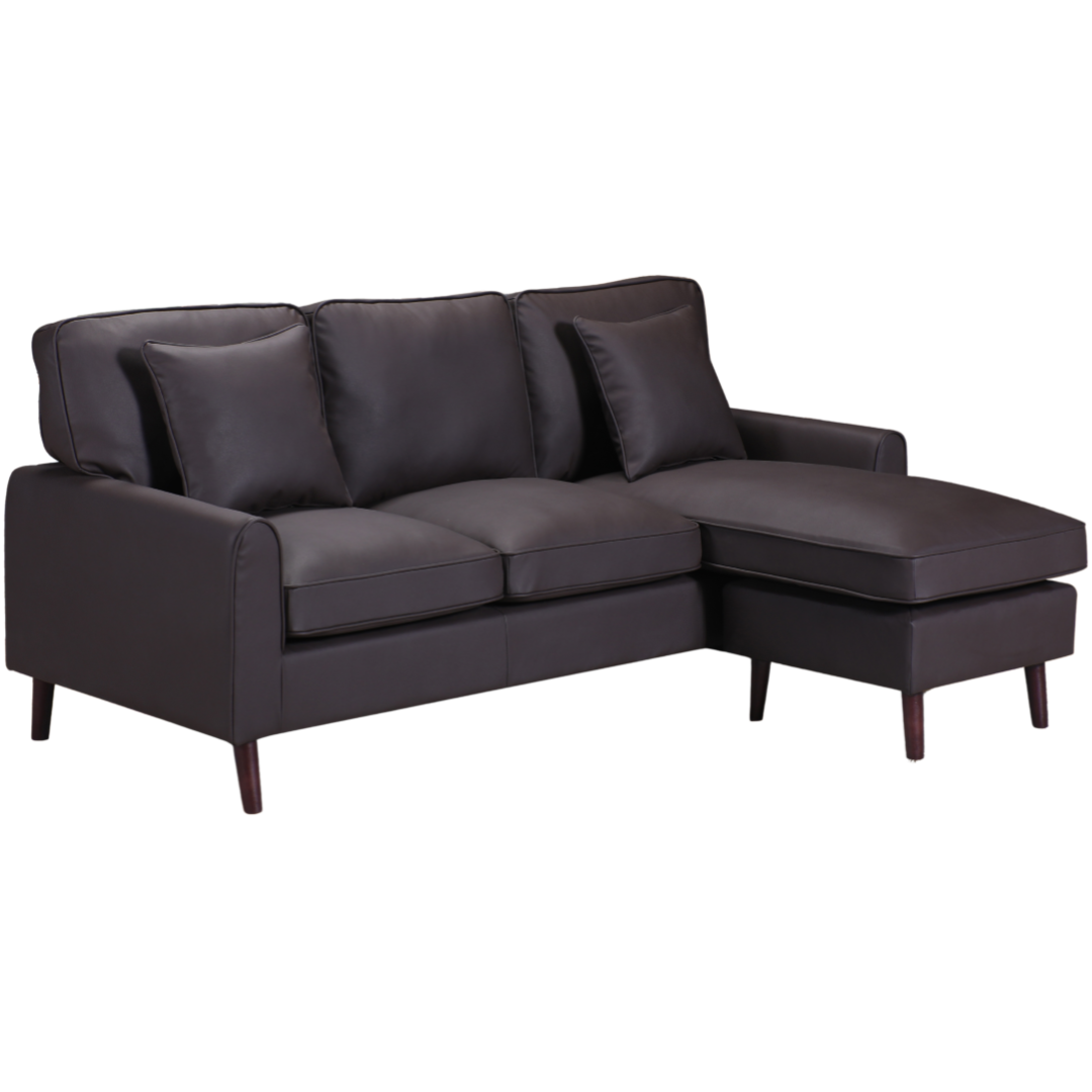 Merano – Reversible Sofa Sectional – Brown Faux Leather