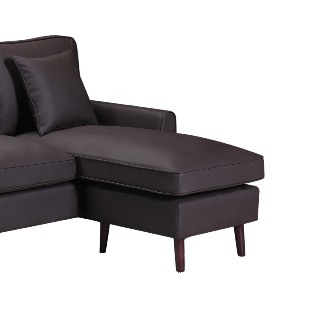 Merano – Reversible Sofa Sectional – Brown Faux Leather