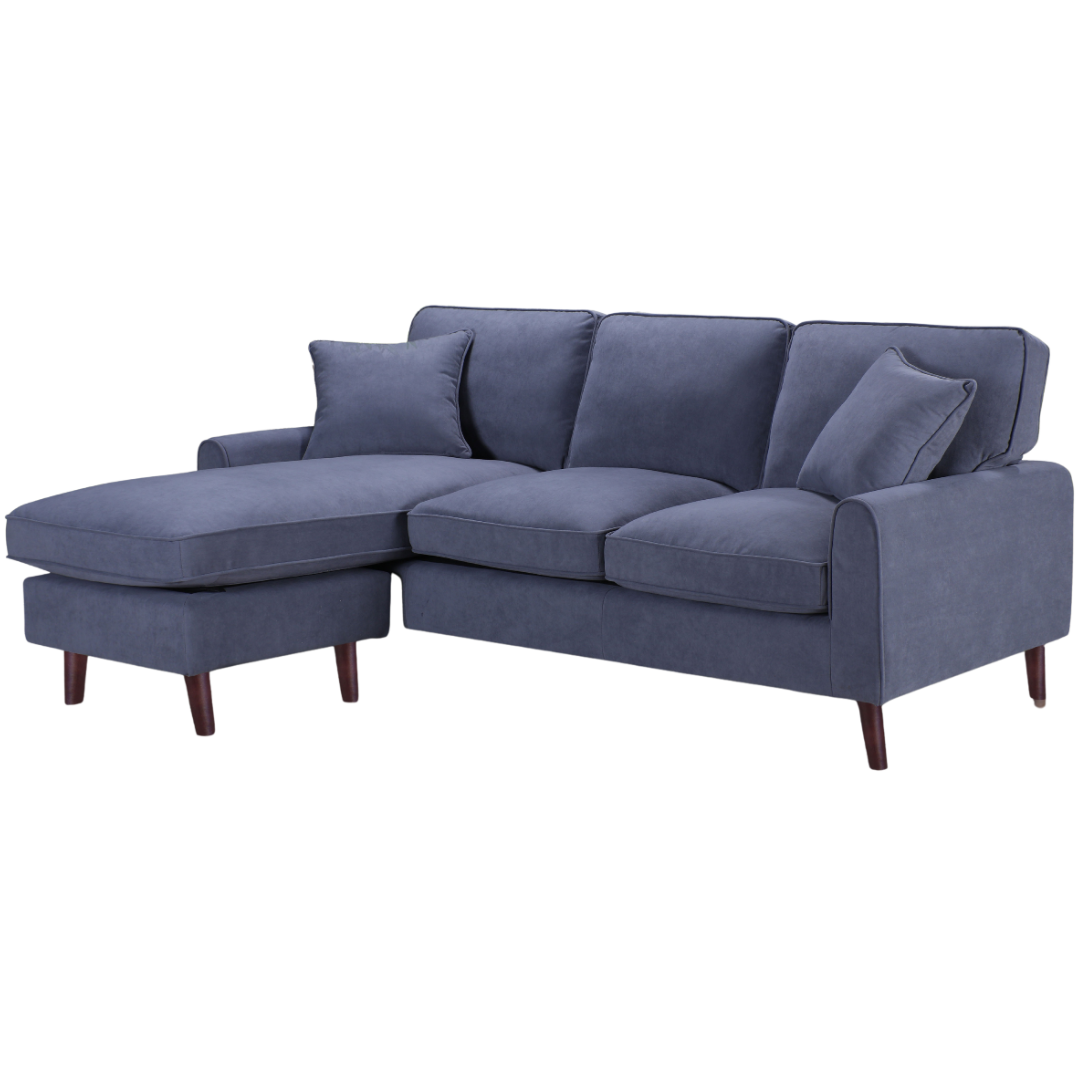 Merano – Reversible Sofa Sectional – Grey Velvet