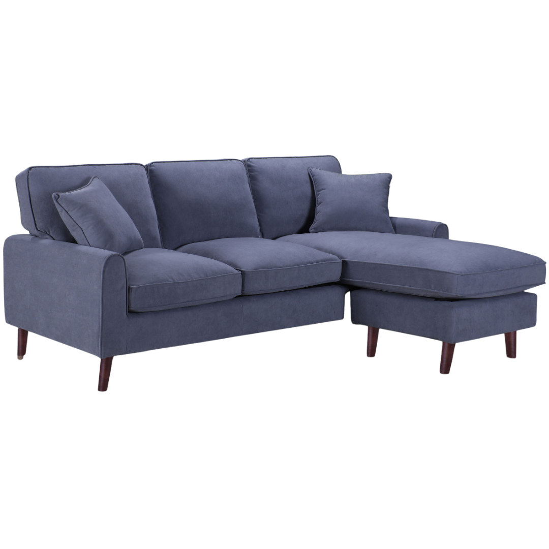 Merano – Reversible Sofa Sectional – Grey Velvet