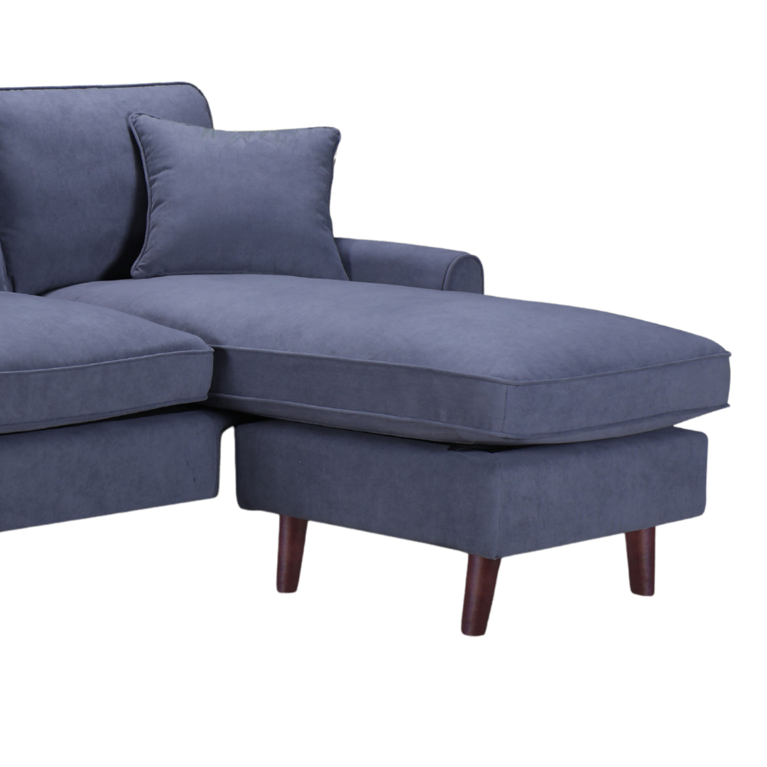 Merano – Reversible Sofa Sectional – Grey Velvet