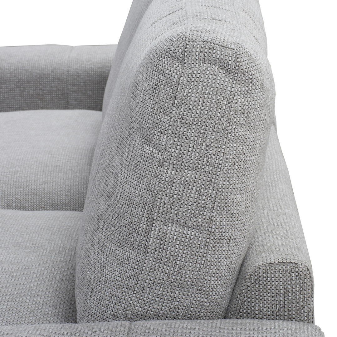 Momento – Canapé d'angle modulaire 5 pièces avec console – Tissu gris clair